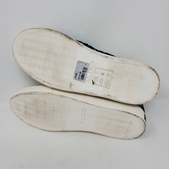 Aldo Women’s Jille Sequin Slip On Iridescent Blue Sneakers Sparkly Shiny - Picture 5 of 6